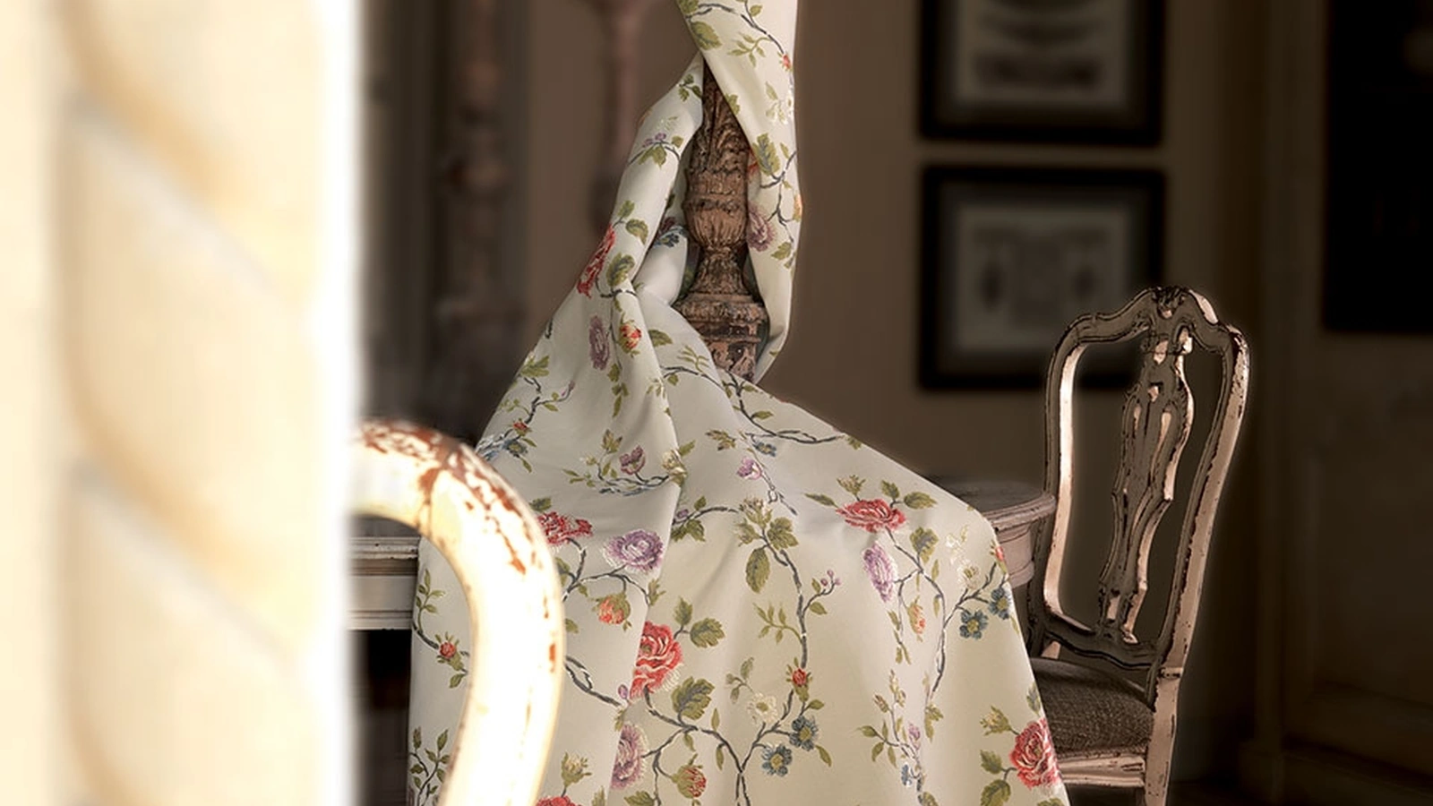 Tenda damascata Classici con motivo floreale di Acro Texture