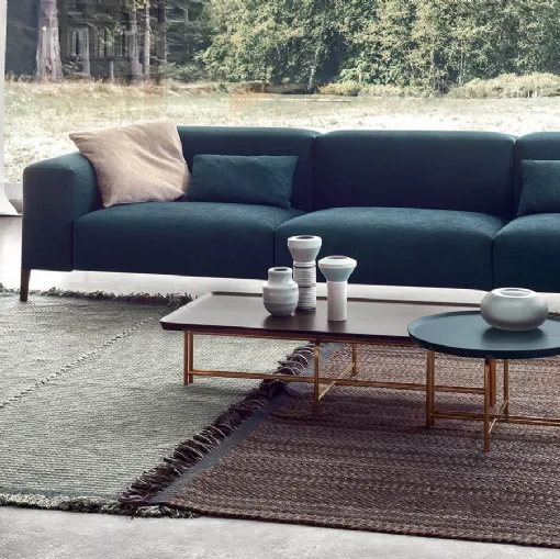 Tavolino rotondo in metallo finitura Bronzo e Champagne Abaco di Pianca