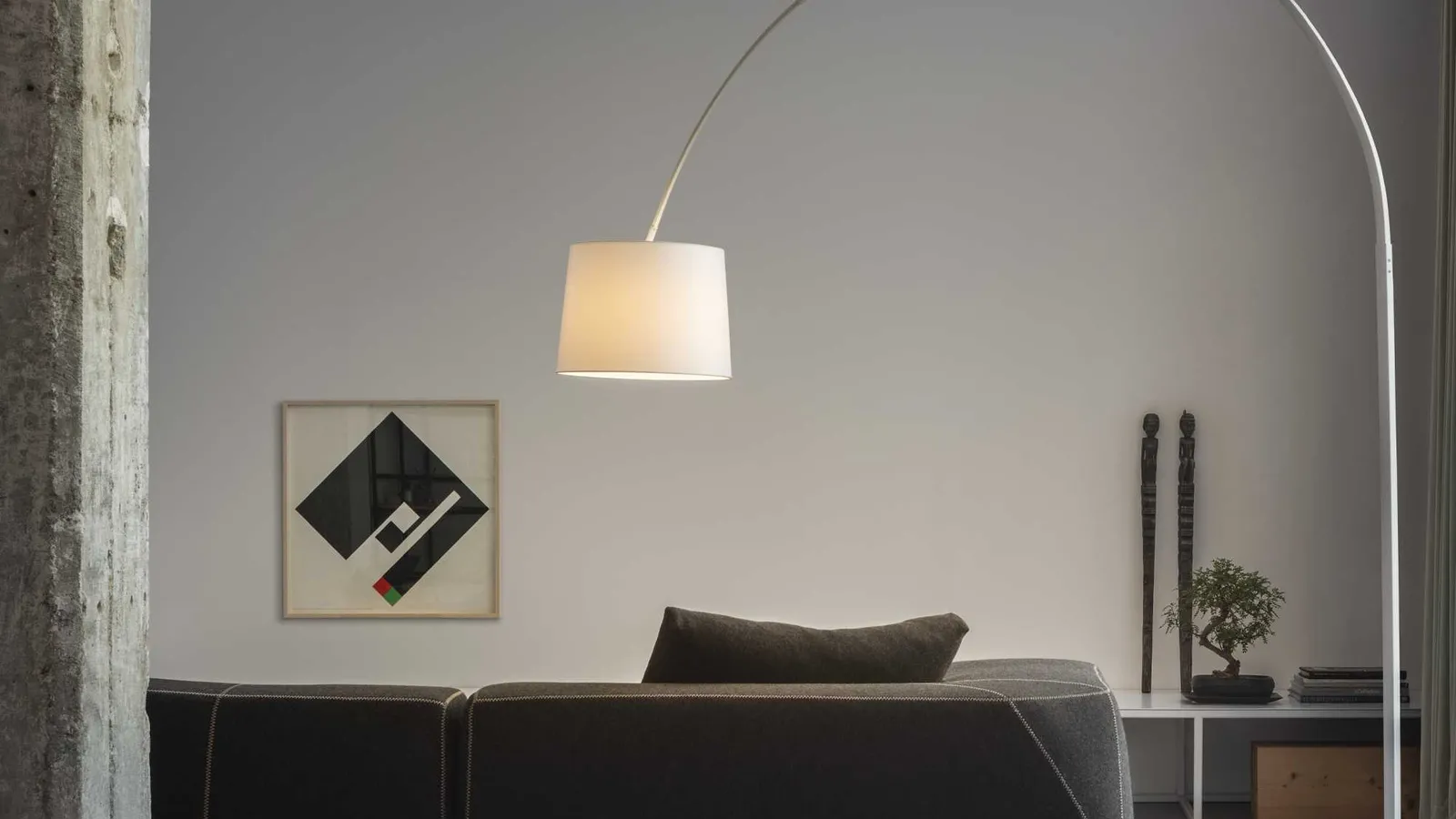 Lampada da terra in metallo con paralume in PVC rivestito in tessuto Dorsale di Ideal Lux