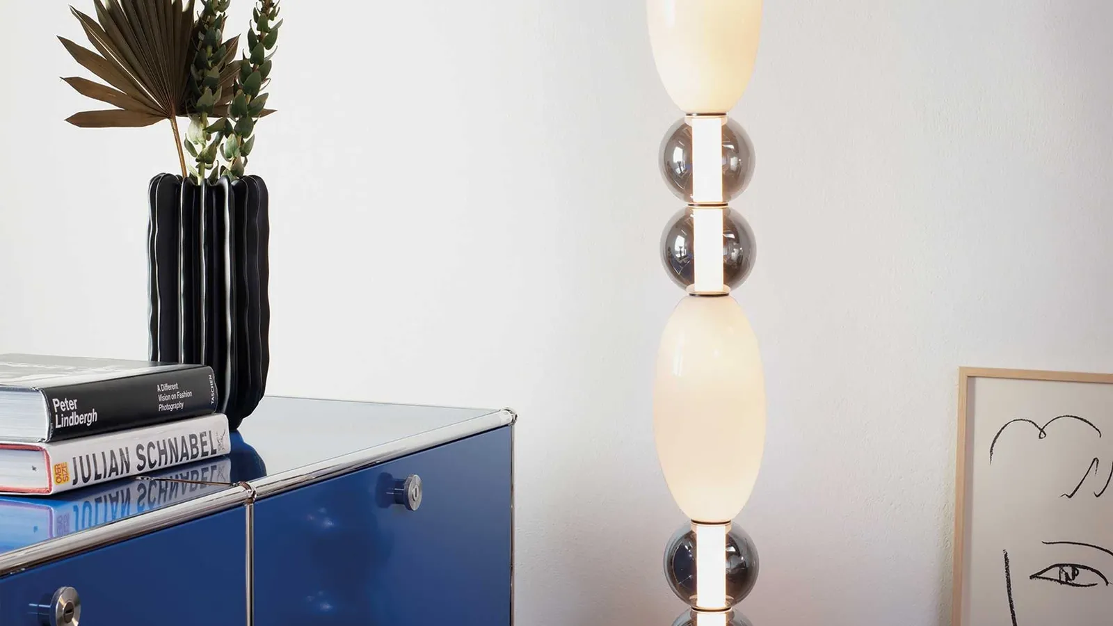 Lampada da terra Lumiere in vetro soffiato di Ideal Lux