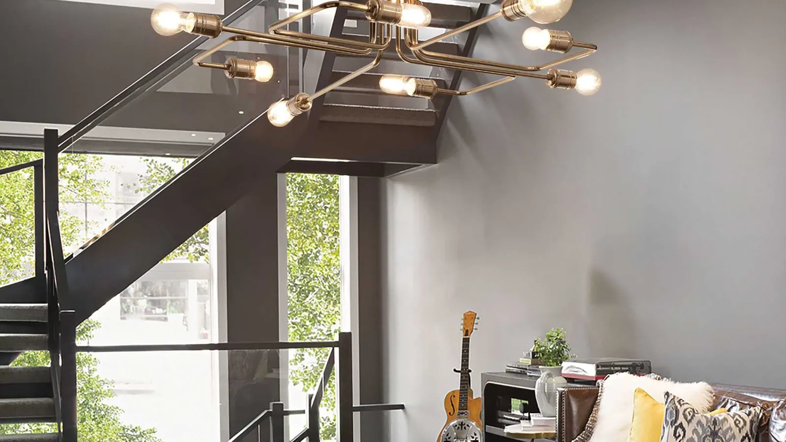 Lampada a sospensione Triumph in metallo con finitura ottone invecchiato di Ideal Lux