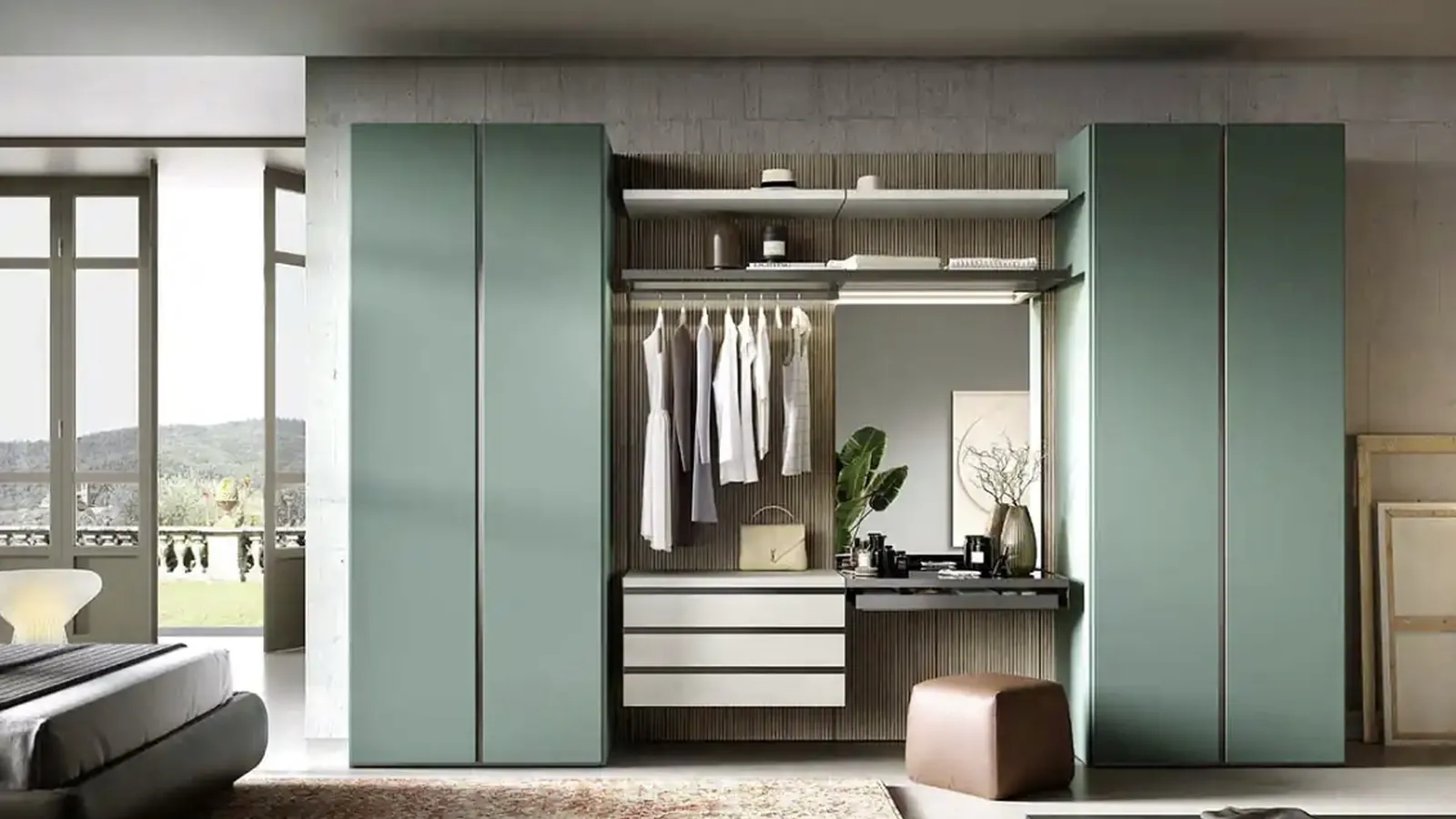 Armadio con ante battenti Utility Bora U457 di Moretti Compact Giorno Notte