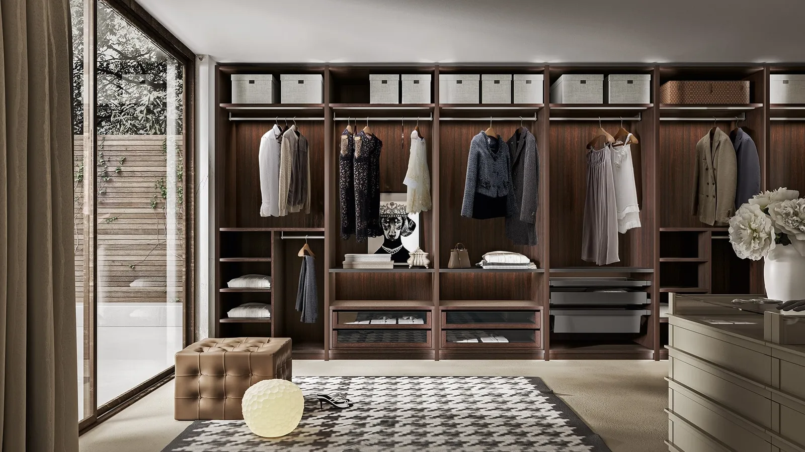 Cabina Armadio Wall Domino 58 in rovere e laccato di Veneran