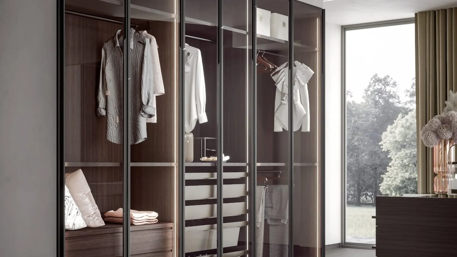 Armadio con ante battenti Glass di Veneran