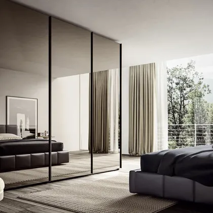 Armadio con ante scorrevoli Liscia Specchio Bronzo di Veneran