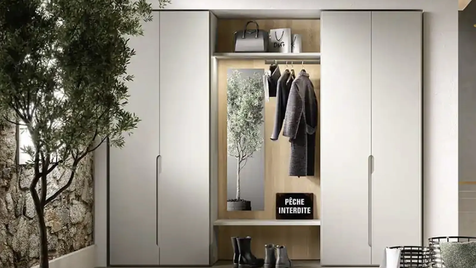 Armadio con ante battenti Utility Ambra U456 di Moretti Compact Giorno Notte