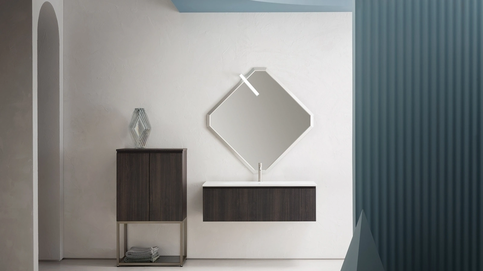 Mobile da Bagno sospeso B-GO BG001 in nobilitato effetto legno di Compab
