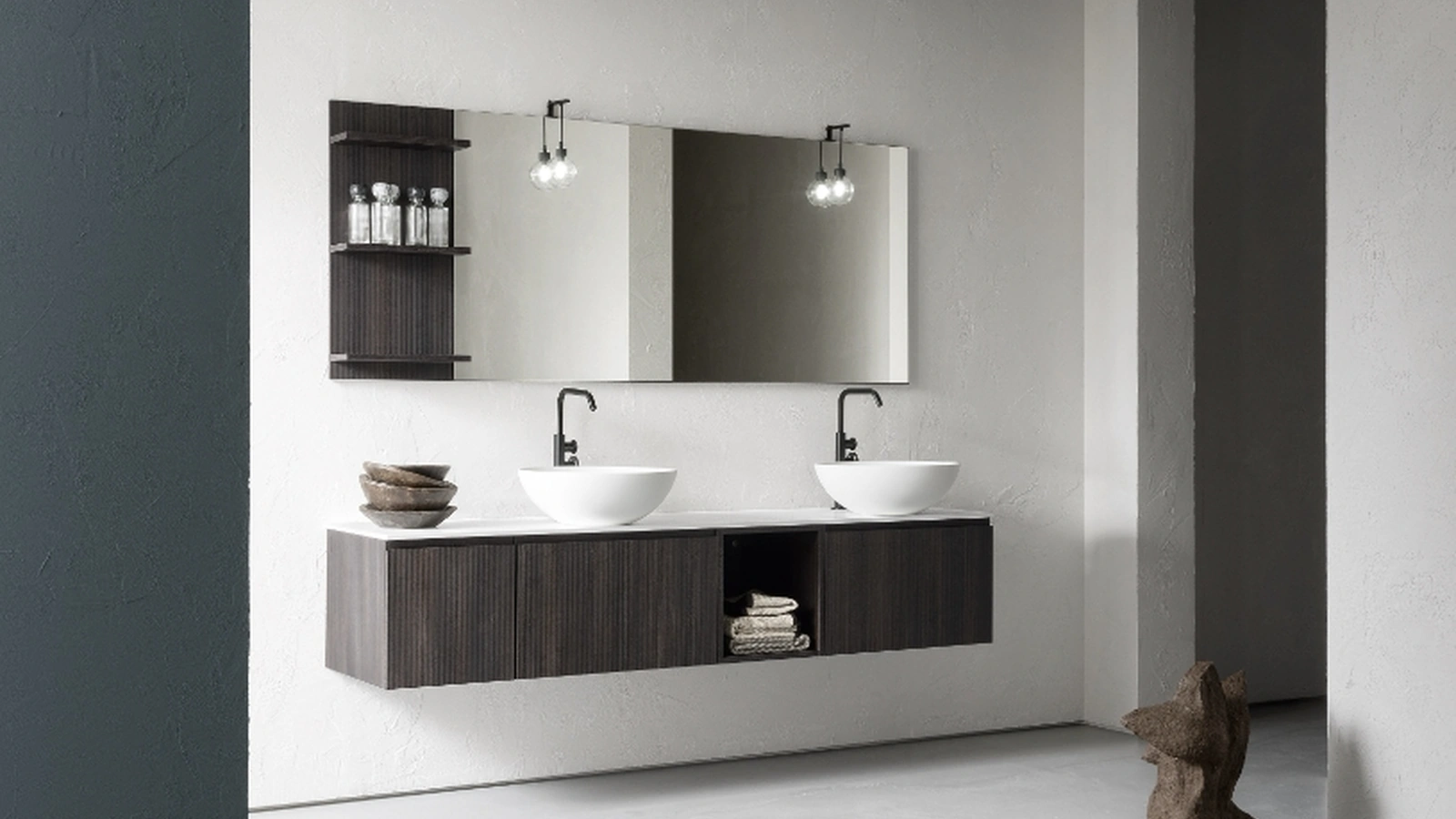 Mobile da Bagno sospeso in nobilitato effetto legno B-GO BG012 di Compab