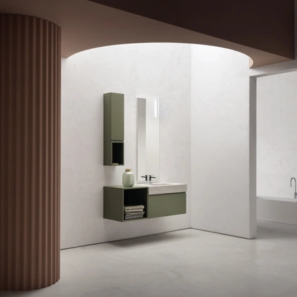Mobile da Bagno in laccato opaco con vasca integrata in gres B-GO BG014 Compab