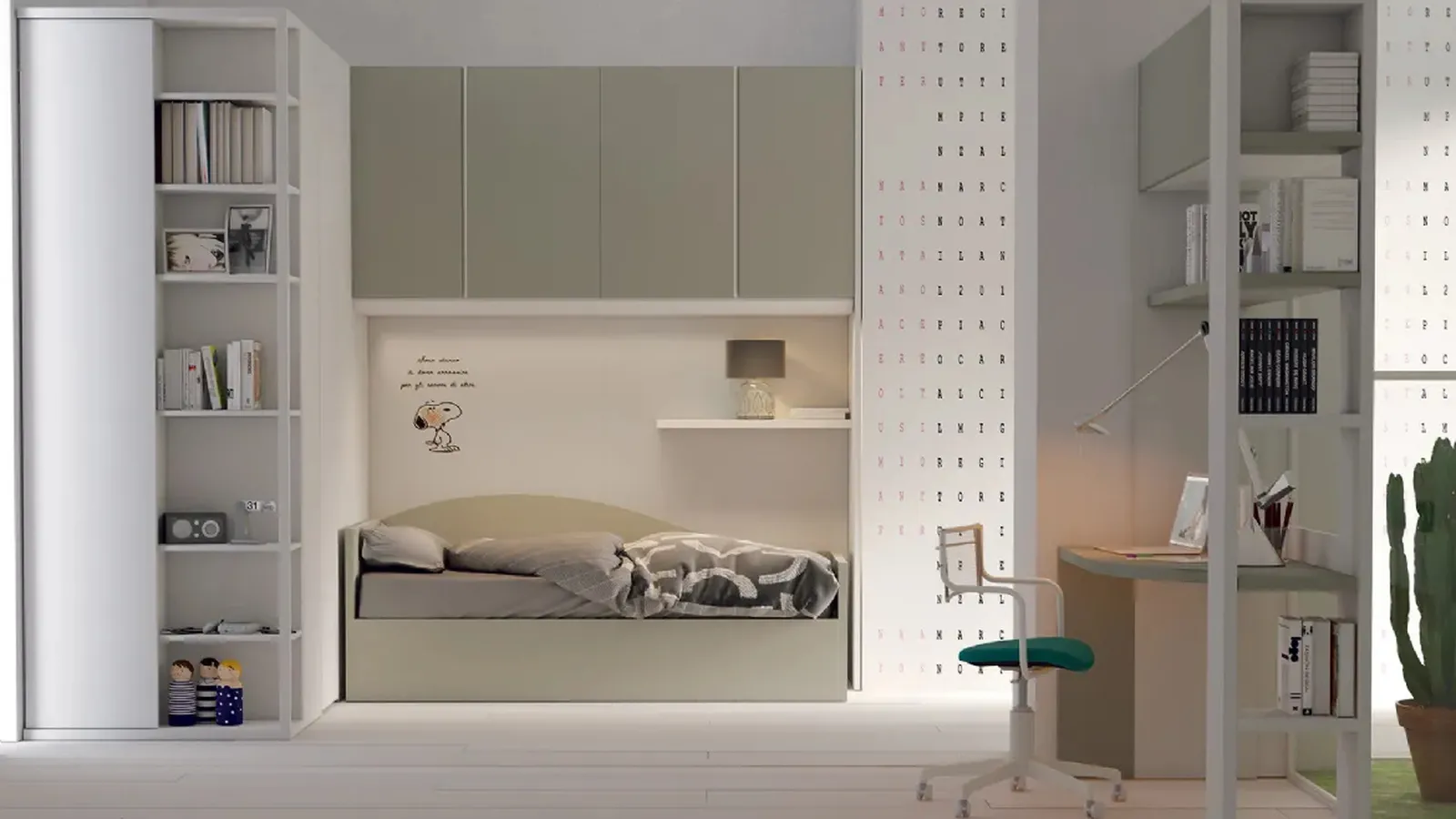 Cameretta P02 A ponte in laccato opaco di Dielle