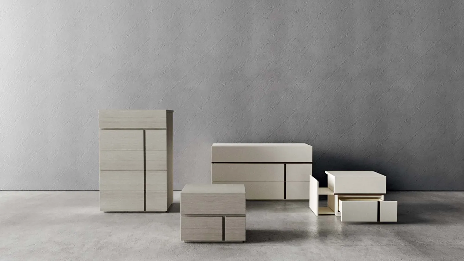 Gruppo Notte Ego in legno o laccato opaco di Veneran