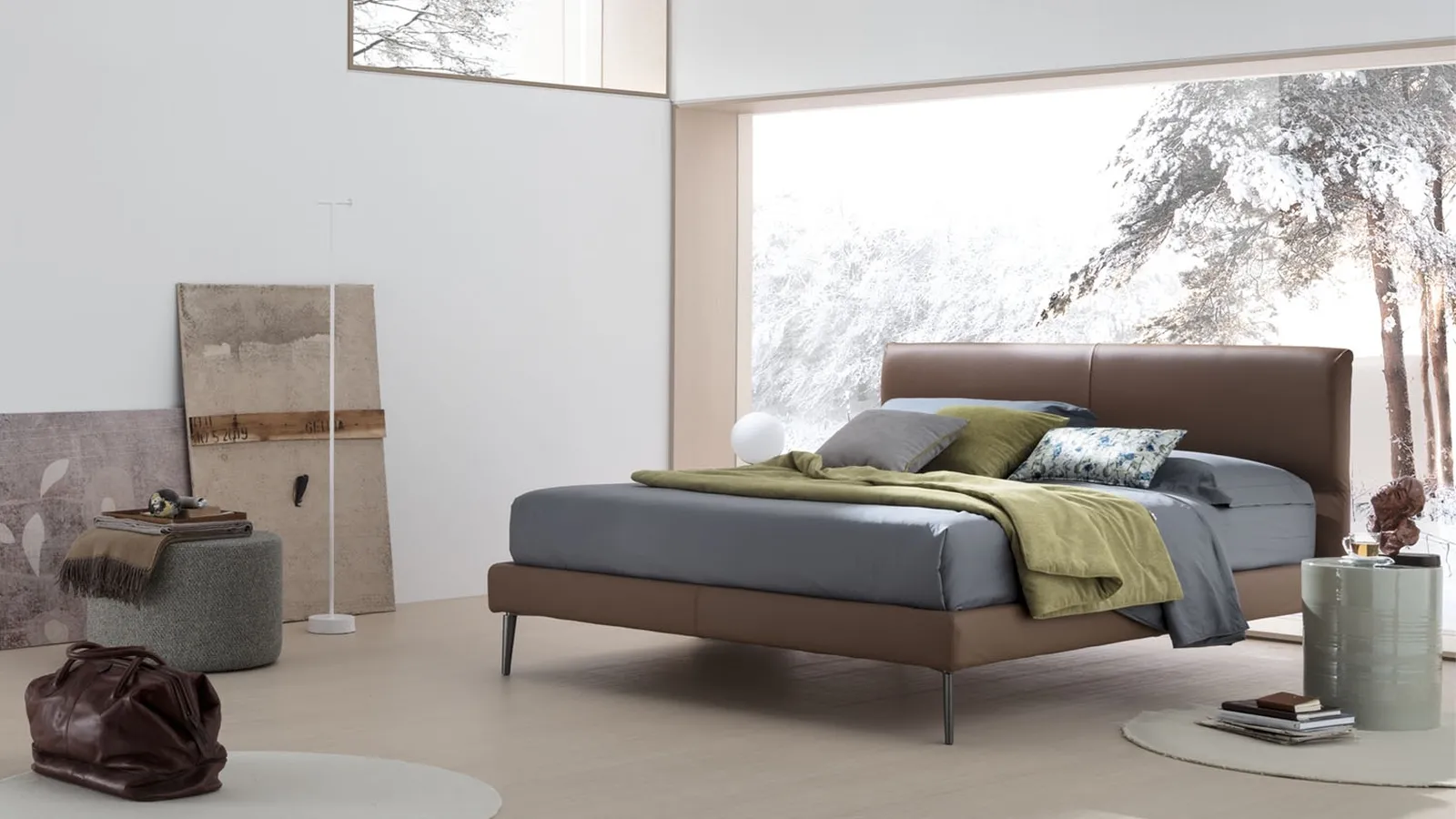 Letto matrimoniale in pelle Benny di V&Nice