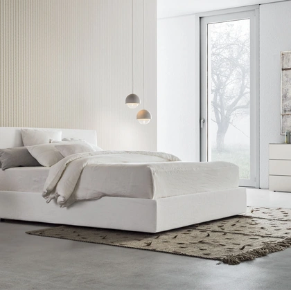 Letto in tessuto con box contenitore Beta Up di Pianca