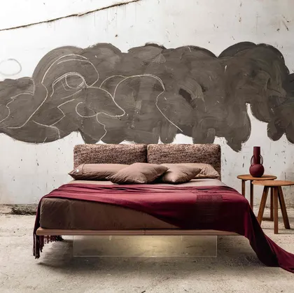 Letto con testiera imbottita Filo 2 di Veneran
