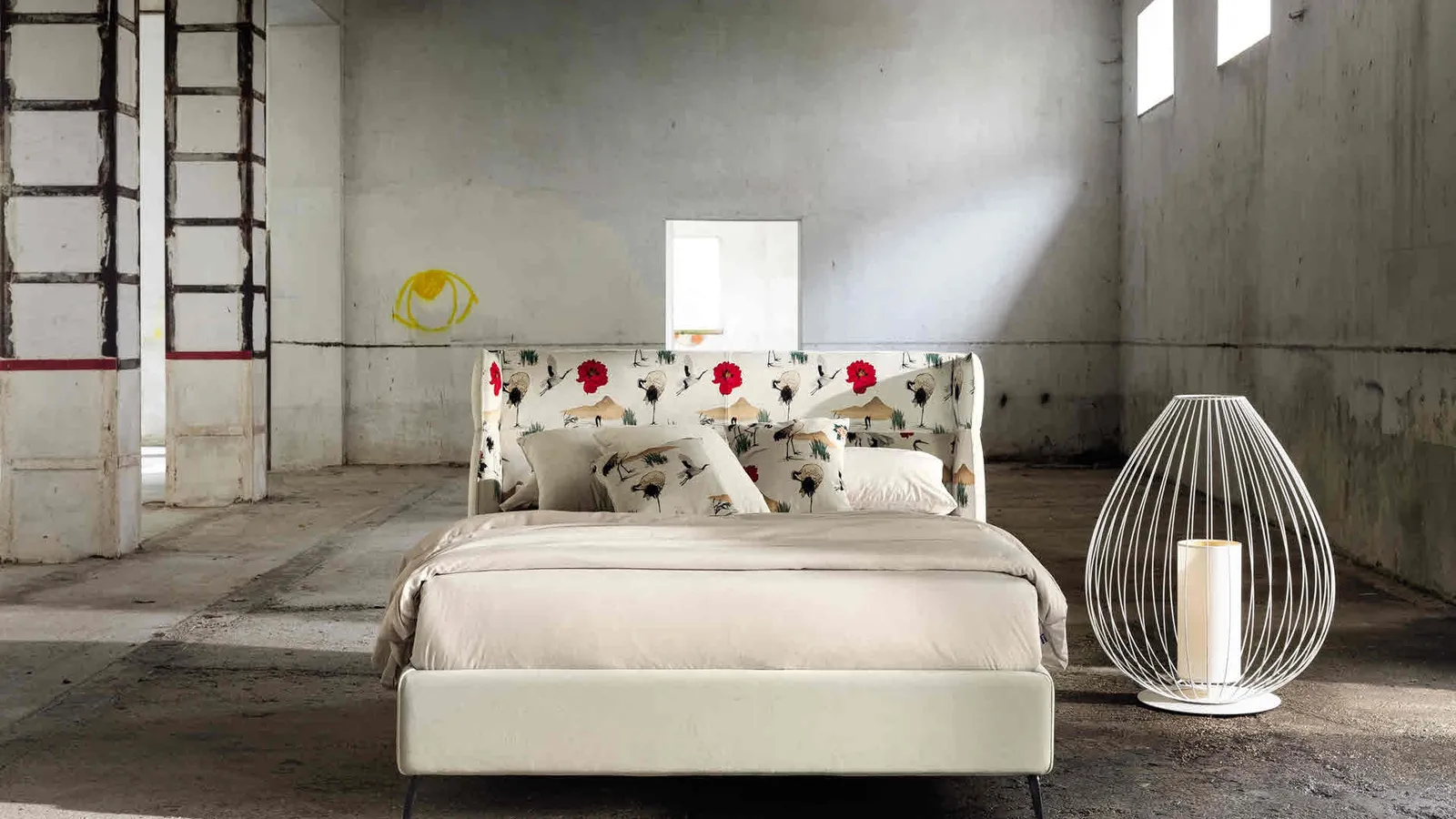 Letto con testiera imbottita Galliano di Veneran