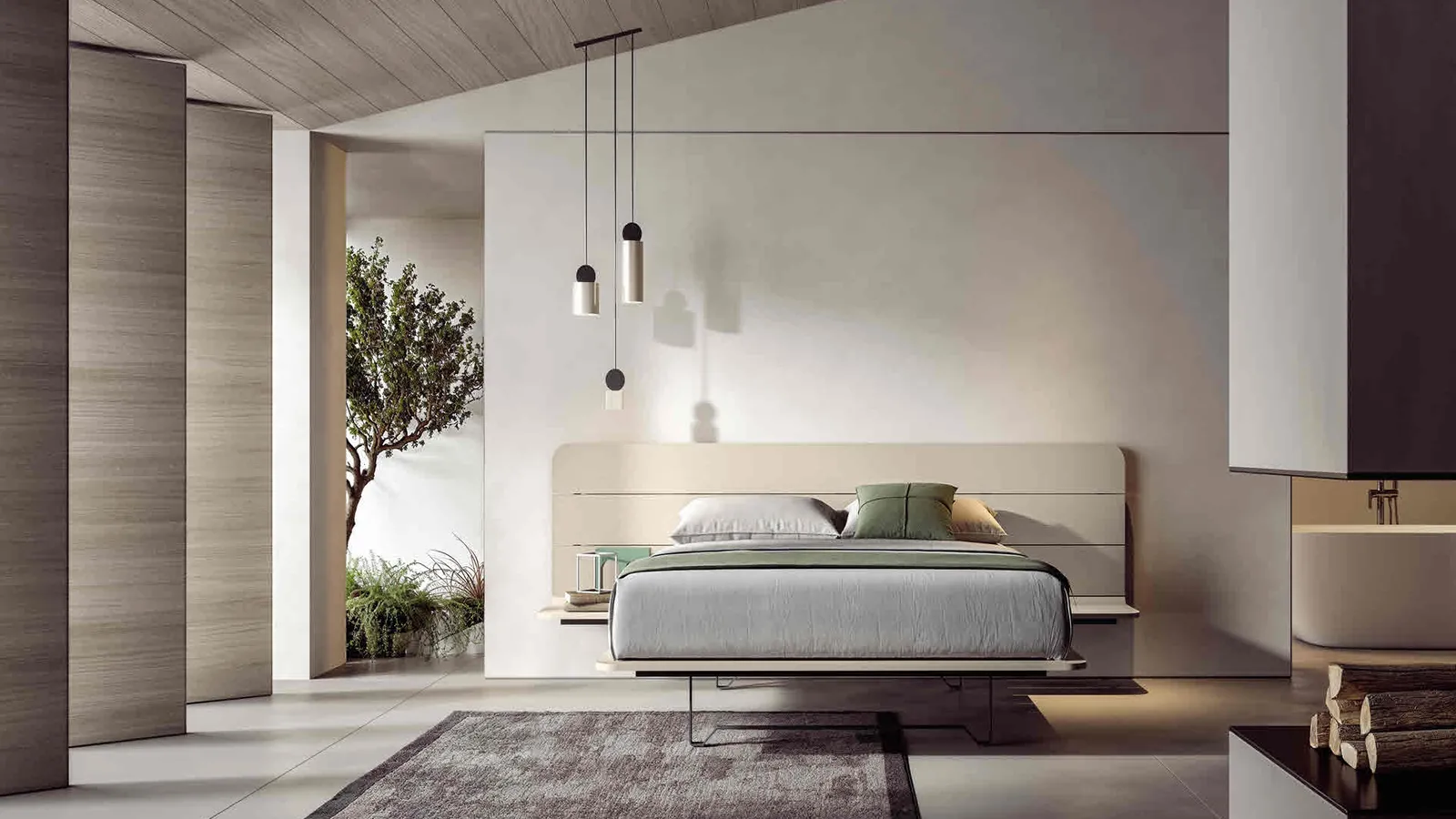 Letto in legno laccato Pinot di Veneran