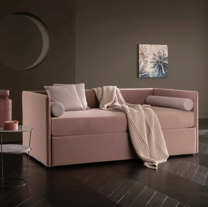 Letto singolo in tessuto Soul Young Teddy completo alto con letto estraibile di Altrenotti