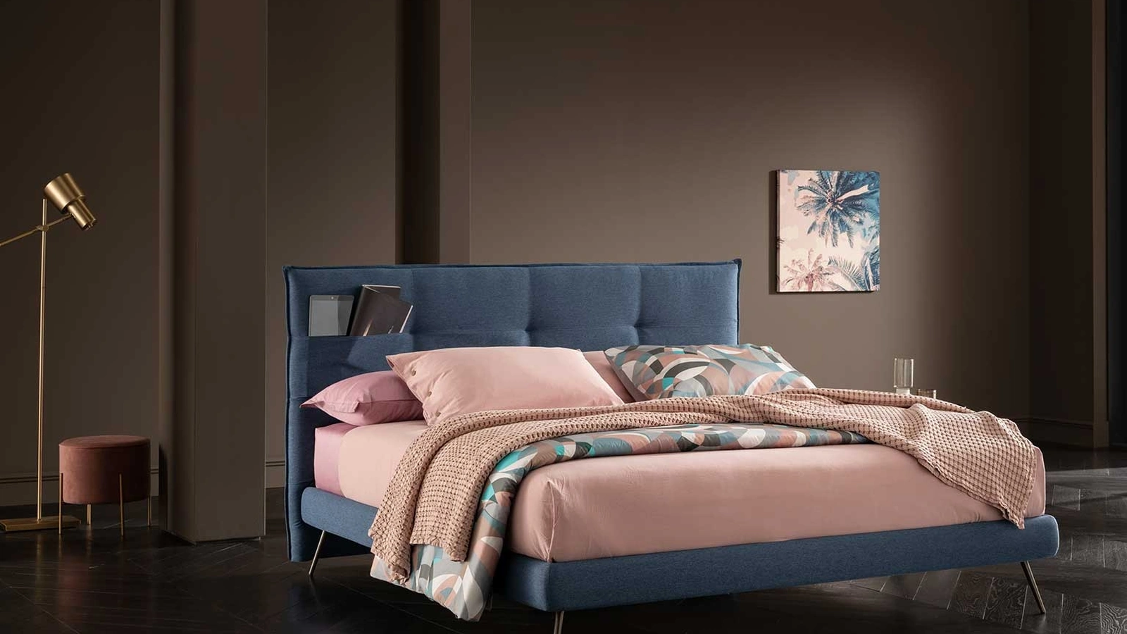 Letto in tessuto con testiera trapuntata Soul Pocket di Altrenotti