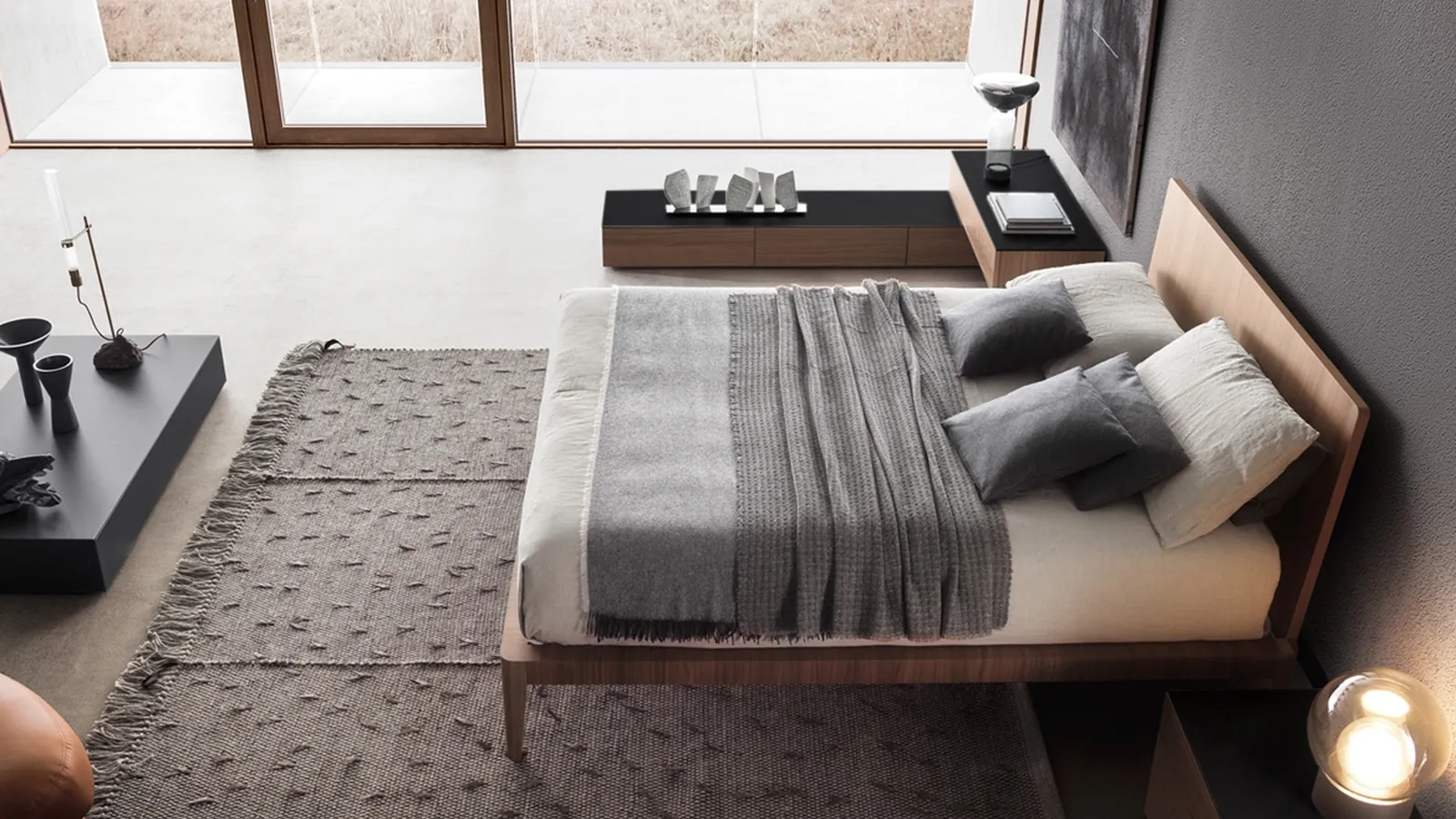 Letto in legno con testiera Spillo di Pianca