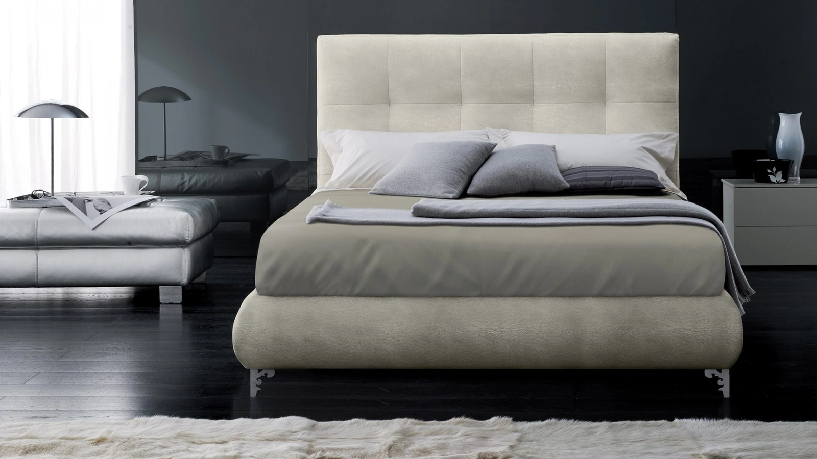 Letto con testiera trapuntata Urban New Cap di Altrenotti