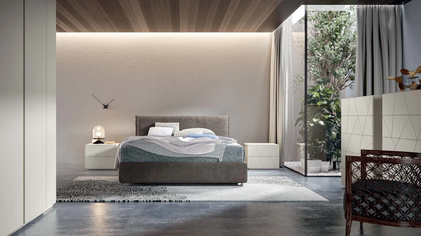 Letto matrimoniale in tessuto con testiera Avio di Veneran