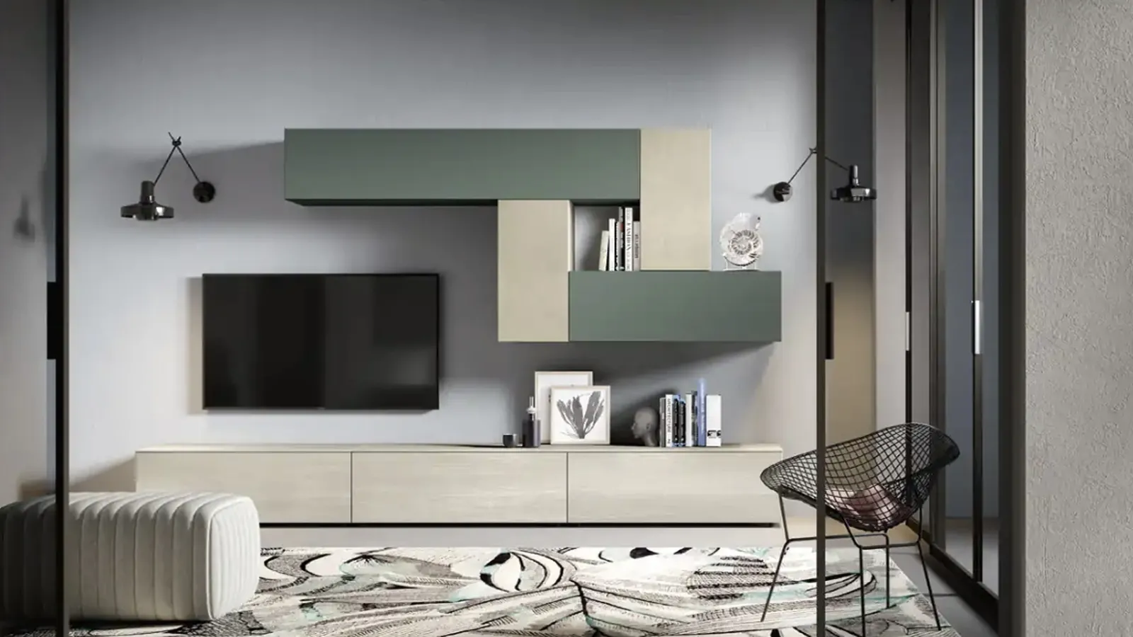 Parete Attrezzata Kosmos KF113 di Moretti Compact Giorno Notte