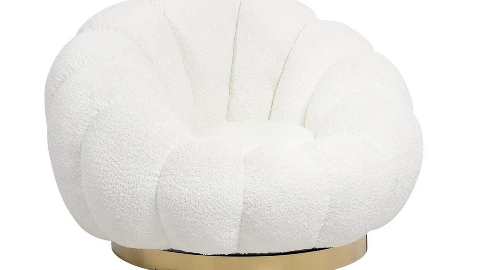 Poltroncina girevole in tessuto Bianco Florel di Bizzotto