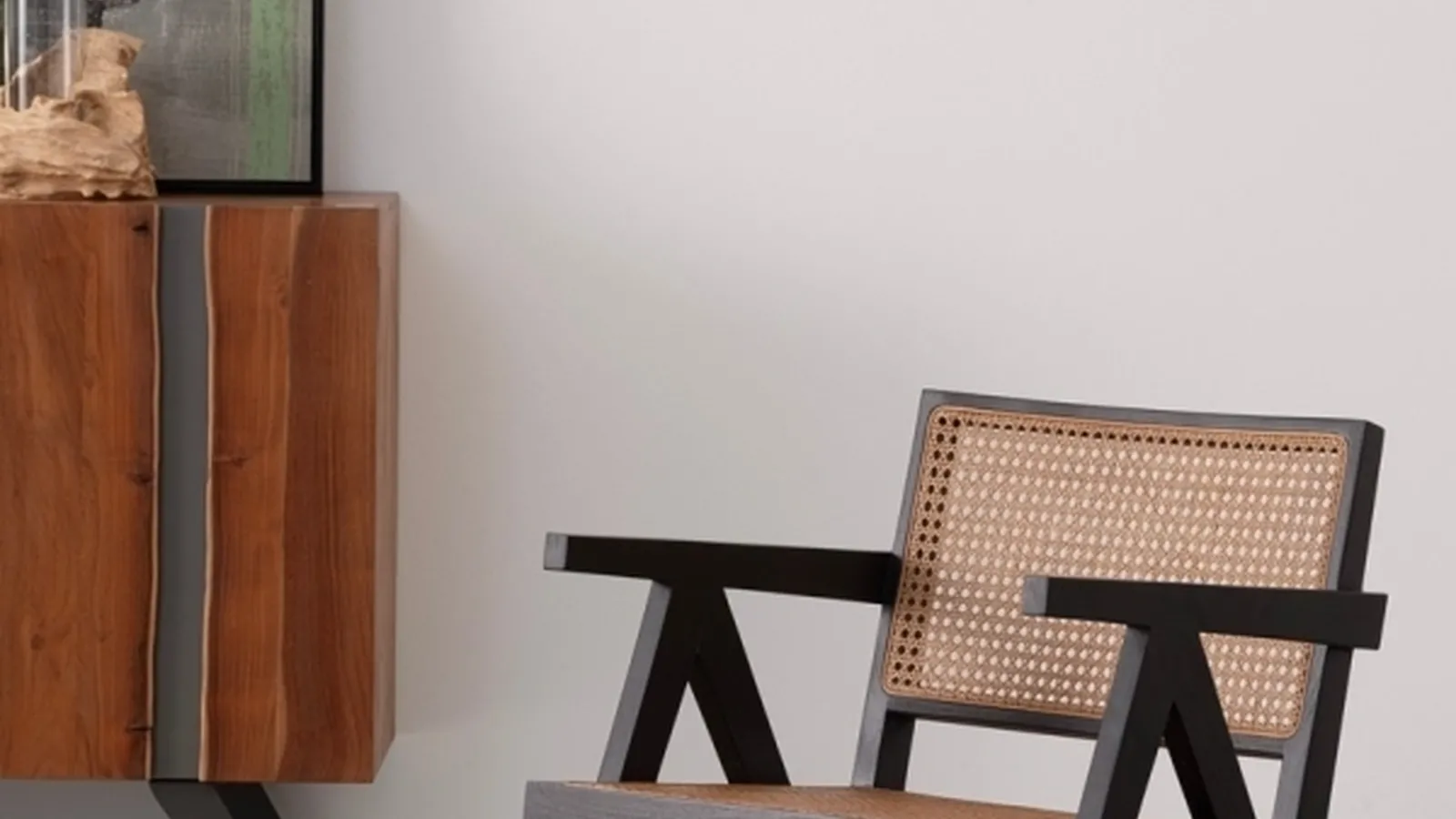 Poltroncina Galia in legno e rattan di Bizzotto