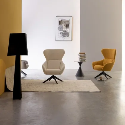 Poltrona girevole in tessuto Hailey di Bizzotto