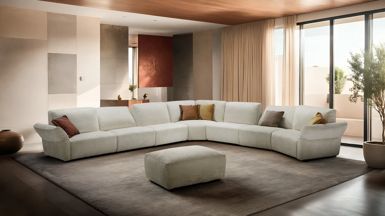 Divano angolare in tessuto Carrera di Franco Ferri