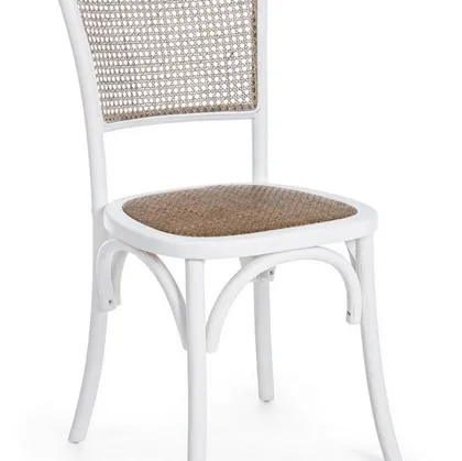 Sedia in legno e rattan Carrel di Bizzotto