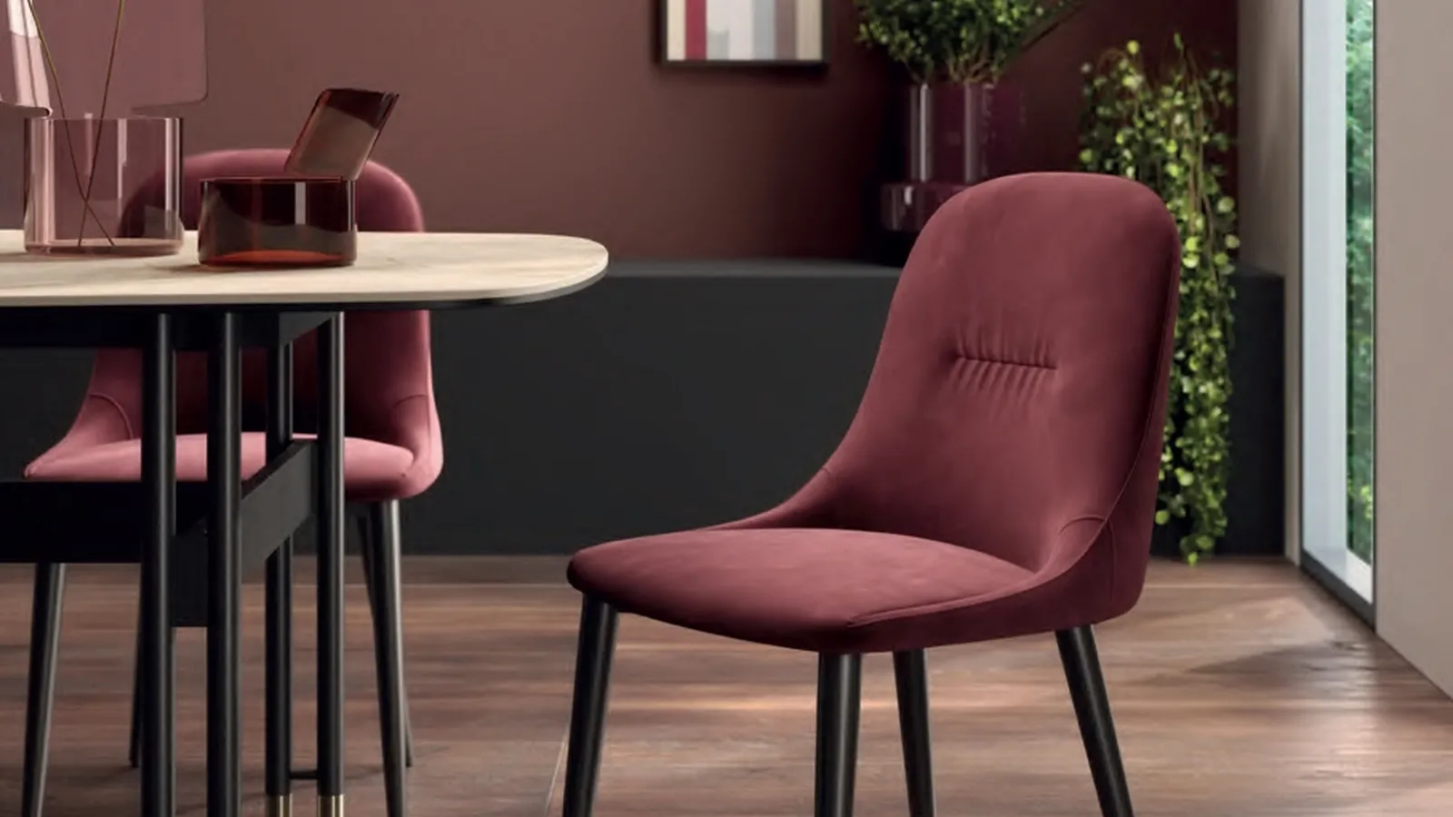 Sedia in velluto Dada de Di Lazzaro