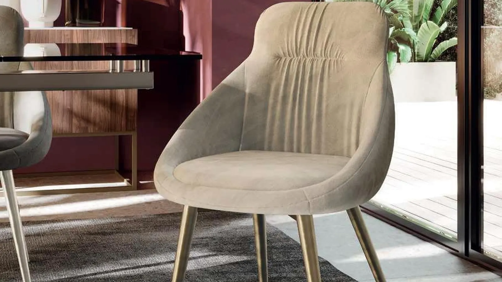 Sedia in velluto Denise de Di Lazzaro