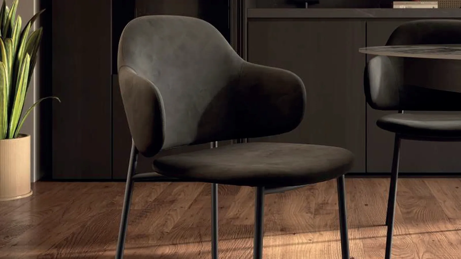 Sedia Mia in velluto de Di Lazzaro