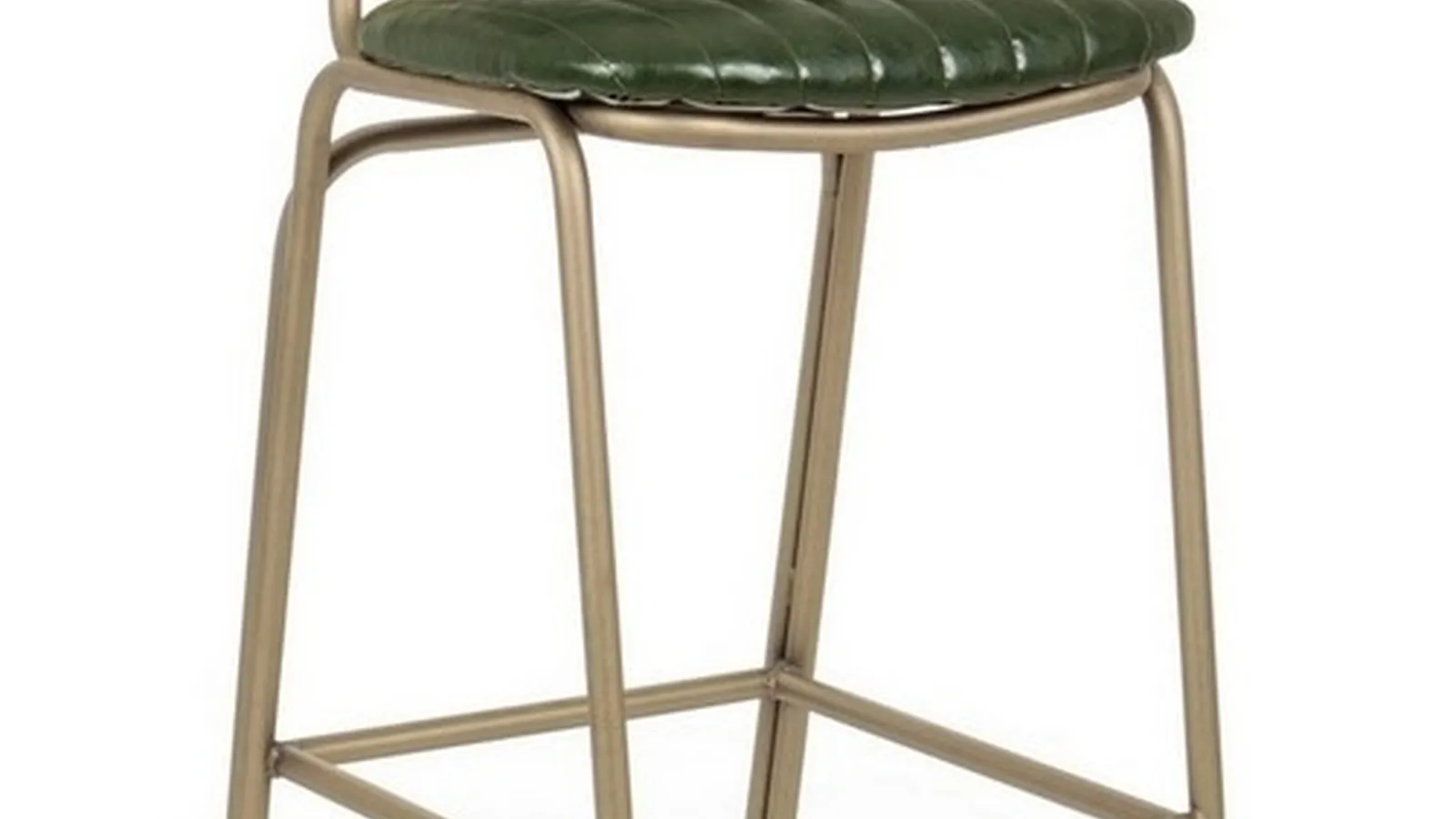 Sgabello Addy in ecopelle verde scuro di Bizzotto