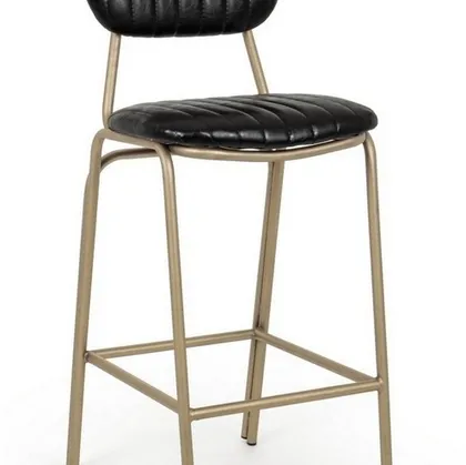 Sgabello Addy in ecopelle nero di Bizzotto