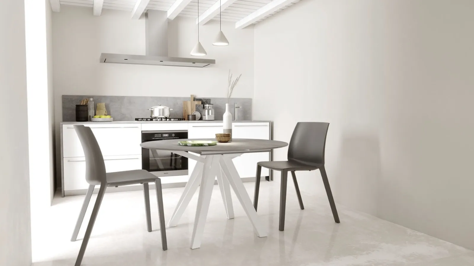 Tavolo allungabile Apple in ceramica pietra di savoia di Zamagna