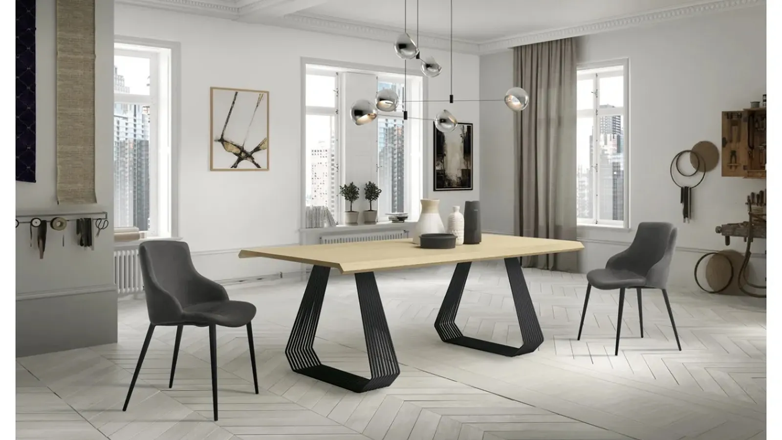 Tavolo Gateway in rovere impiallacciato di Zamagna