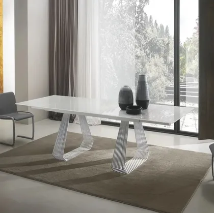 Tavolo allungabile Gateway in vetro laccato lucido di Zamagna