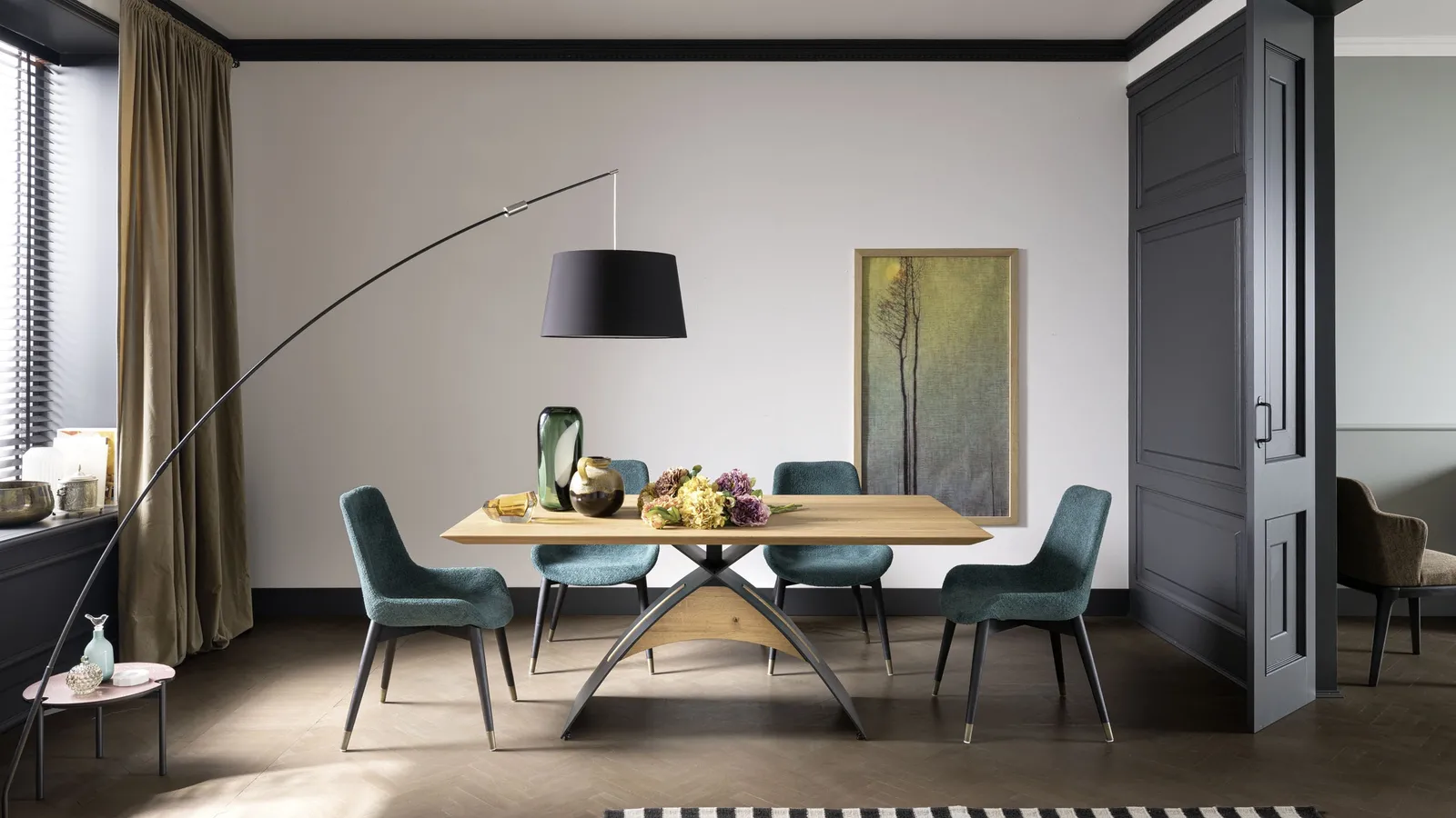 Tavolo Italo in rovere e acciaio di Alta Corte