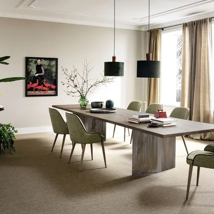 Tavolo Milano in rovere e acciaio di Alta Corte