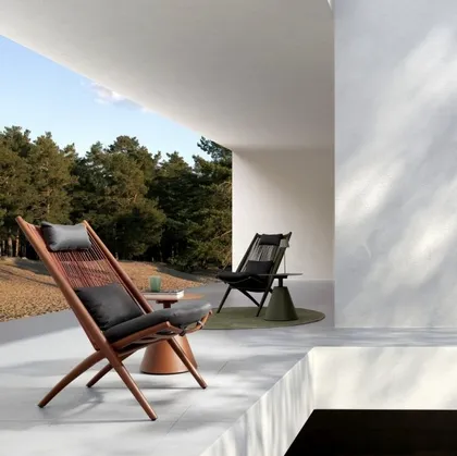 Poltroncina e Tavolino Aloha in tessuto e alluminio di Bizzotto