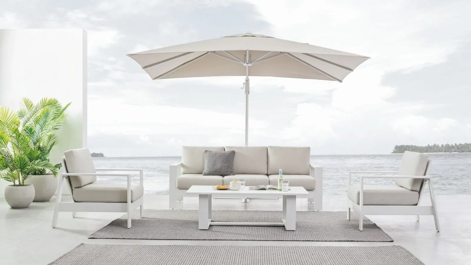 Arredo da esterno in alluminio e tessuto Baltic di Bizzotto