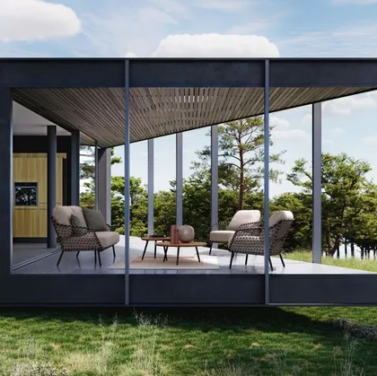 Arredo da esterno Ivissa in tessuto con tavolino in legno di Bizzotto