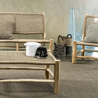 Arredo da esterno Lampok in fibra sintetica e teak di Bizzotto