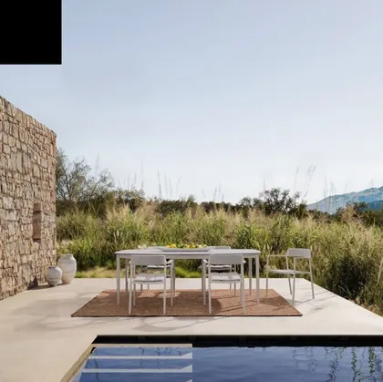 Tavolo con piano in vetro Nestor di Bizzotto