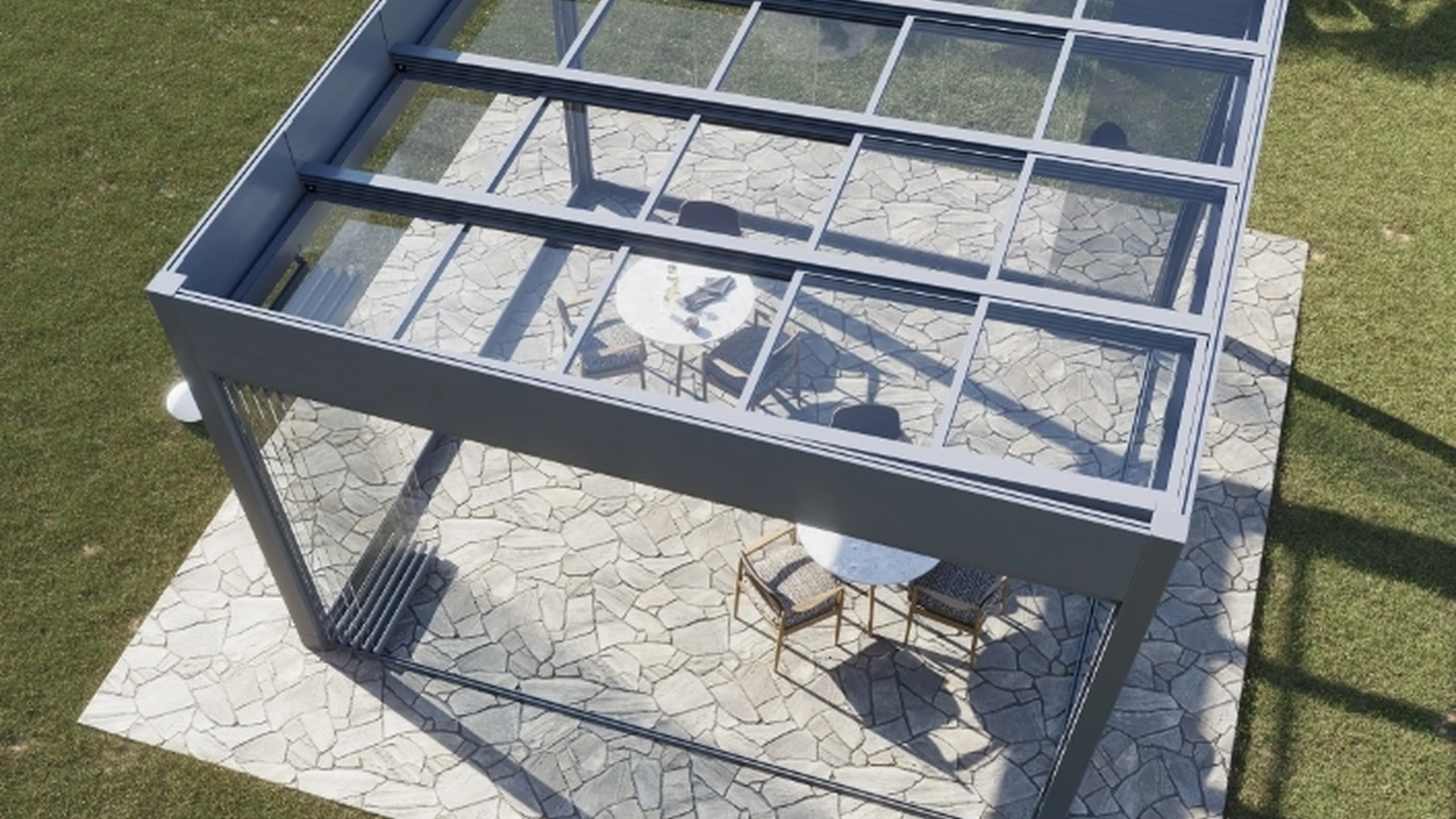 Pergola bioclimatica a isola Nesos di Protezioni