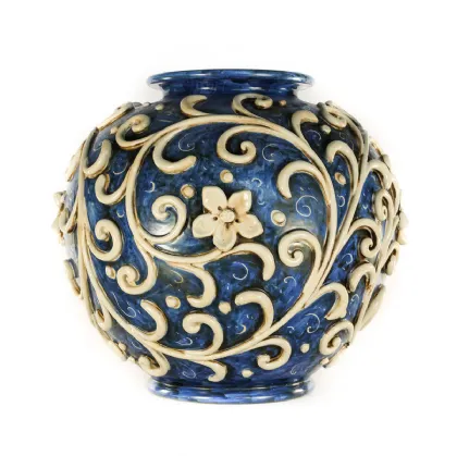 Vaso Applicato in Ceramica di Caltagirone