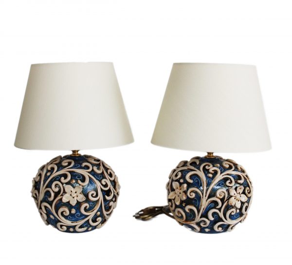 Lumetti da comodino in Ceramica di Caltagirone a Rilievo