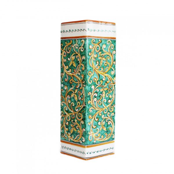Vaso quadrato verde - Ceramica di Caltagirone